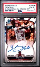 2023 BOWMAN CHROME PRSPCT AUTOS ATOMIC REFRACTOR ZACH NETO 41/100 PSA 10 AUTO
