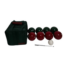 Vintage Sportcraft Bocce Ball Set Of 8  Pallino Telescopic Measuring Device