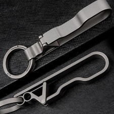 Titanium Alloy Belt Clip Keychain EDC Waist Hook with 22mm Titanium Ring