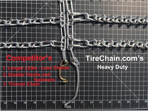 Snow Chains 4.10 x 5, 4.10 5 Heavy Duty Tractor Tire Chains Set of 2 - Picture 2 of 4