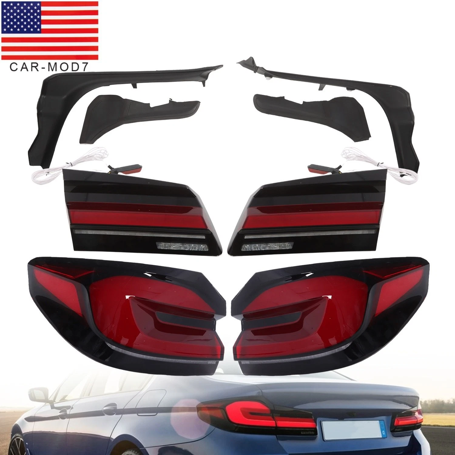 LED LCI Tail Lights For BMW G30 M5 F90 5-Series 2017-2020 Rear Lamps Assembly
Opens in a new window