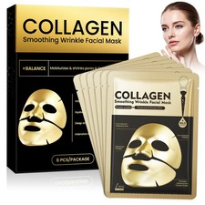 6 pcs Collagen Face Mask Daily Care face Sheet mask Hydrating Faces Beauty Care