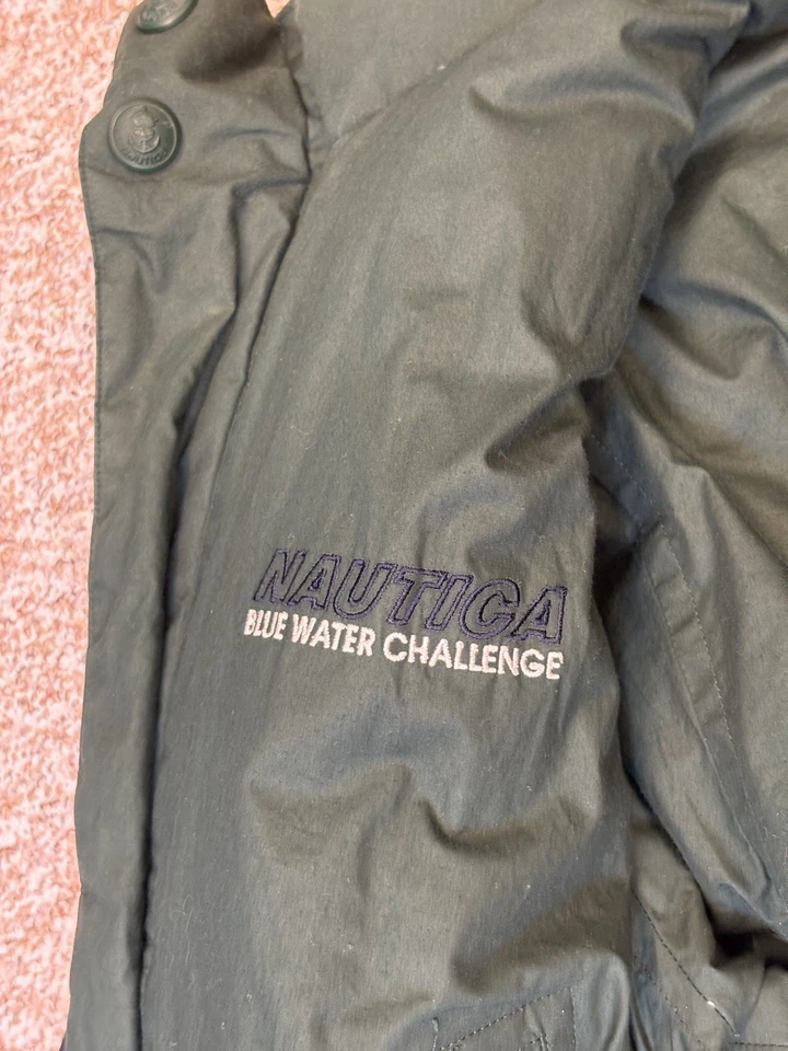 Vintage Nautica Reversible Down Puffer Jacket Y2K Colorblock Nautical • Large - Image 3 of 4