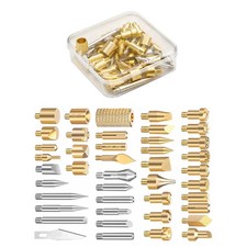 43x Pyrography Engraving Tips Set Brass M4 Screw For Wood Burning Carving Tool