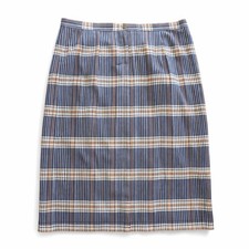 Pendleton Blue Plaid Lined Midi Skirt 10 Blue Tan Preppy Academia Cotton Lined