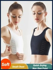Women Breathable Chest Breast Binder Side Buckle Short Vest Tops Underwear Tank