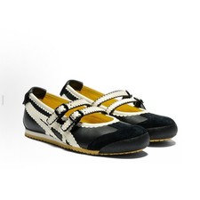 Patou x Onitsuka Tiger Mexico 66 Women's Casual Mary Jane Shoes Black/White NEW