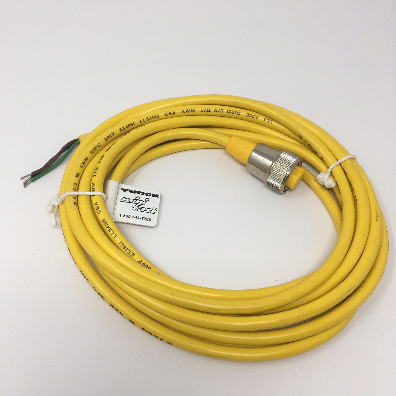 NEW Turck RKM 30-4M Cordset 3 Pin Female To Bare Wire 18AWG U2029
