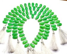 Natural Gem Chrysoprase Chalcedony 15x7MM Smooth Pear Shape Briolette Beads 9"