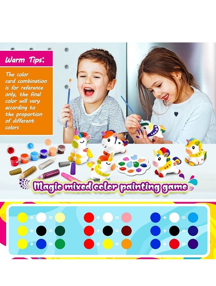 Kit Creativo Unicorno Per Bambina | Bottiglia D'Acqua Personalizzabile | Regalo Per 4-10 Anni | Compleanno/Natale