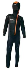 Scuba Diving Wetsuit BEUCHAT FOCEA JR OVERALL 6.5MM W/ HOOD - for kids 10-12yr