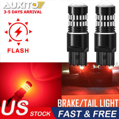 AUXITO 2X LED 7443 Strobe Blinking Flashing Brake Light Bulb Safety Warning