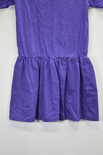 Land's End Girls Purple Short Sleeve Cotton Casual A Line Dress Small 7/8 - Picture 7 of 9