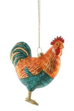 HERITAGE ROOSTER Colorful Glass Christmas Ornament by Cody Foster