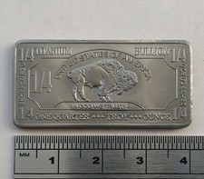 .999 Fine Titanium Buffalo Bar/Ingot ( 1/4 Troy Oz ) - Bullion Metal Investment