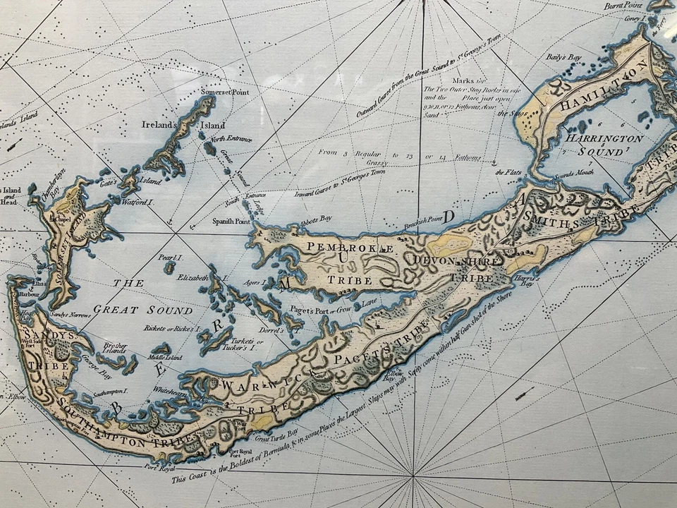 Print 1797 Laurie & Whittle Map Bermudas or Summer’s Islands C. Lempriere Survey — 第 4/4 张图片