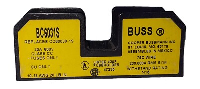 Cooper Bussmann- BC6031S -Fuse Holder-New