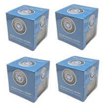 (4-Pack) CSP Square Baseball Holder 2-Piece Cube Display Case w/ Built In Cradle