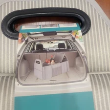 Collapsible Trunk Organizer 3 Compartment w/ Cooler Bag Waterproof Grey Striped