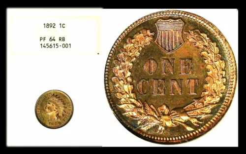 1892 1C PR64RB NGC- INDIAN HEAD CENT