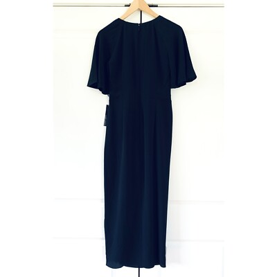 Maggy London Faux Wrap Midi Dress Flutter Sleeve Black Gown Cocktail NEW Size 6 | eBay Maggy London Faux Wrap Midi Dress Flutter Sleeve Black Gown Cocktail NEW Size 6 | eBay