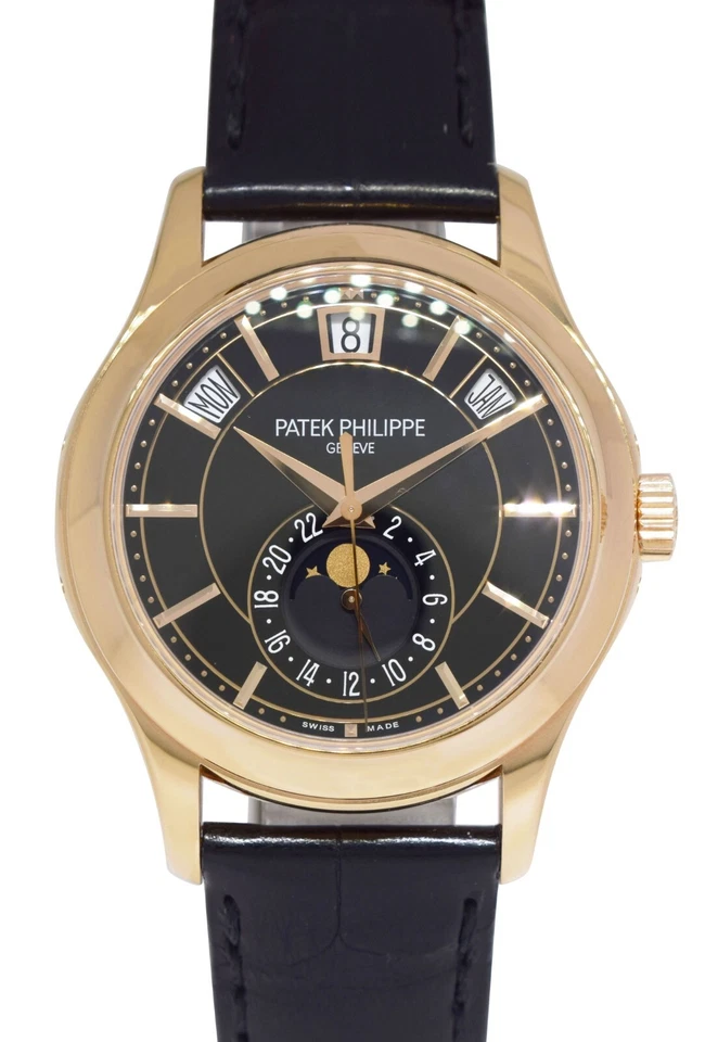 Reloj Patek Philippe Calendario Anual 5205 Oro Rosa 18k Esfera Negra B/P '13 5205R