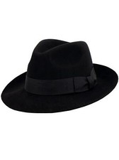 Vintage Style Men's Headwear | Black 1940s Style Mayfair Fedora Hat