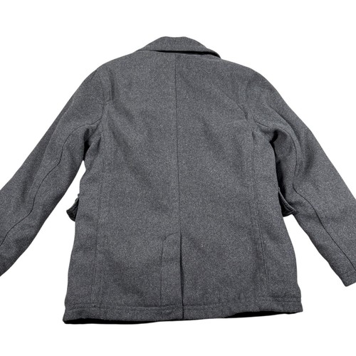 Urban Republic Kids Gray Sherpa Lined Wool Blend Double Breasted Pea Coat Size S - Picture 3 of 8