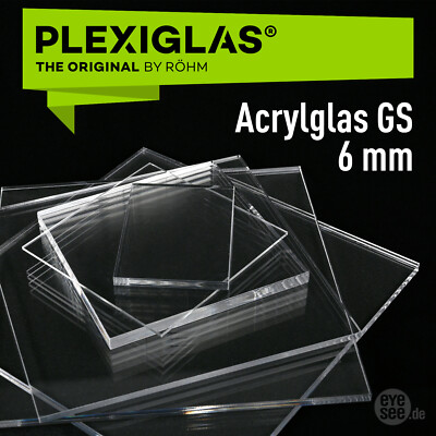 PLEXIGLAS  GS 6mm Scheibe ## Laser poliert ##  Zuschnitte Größen Auswahl