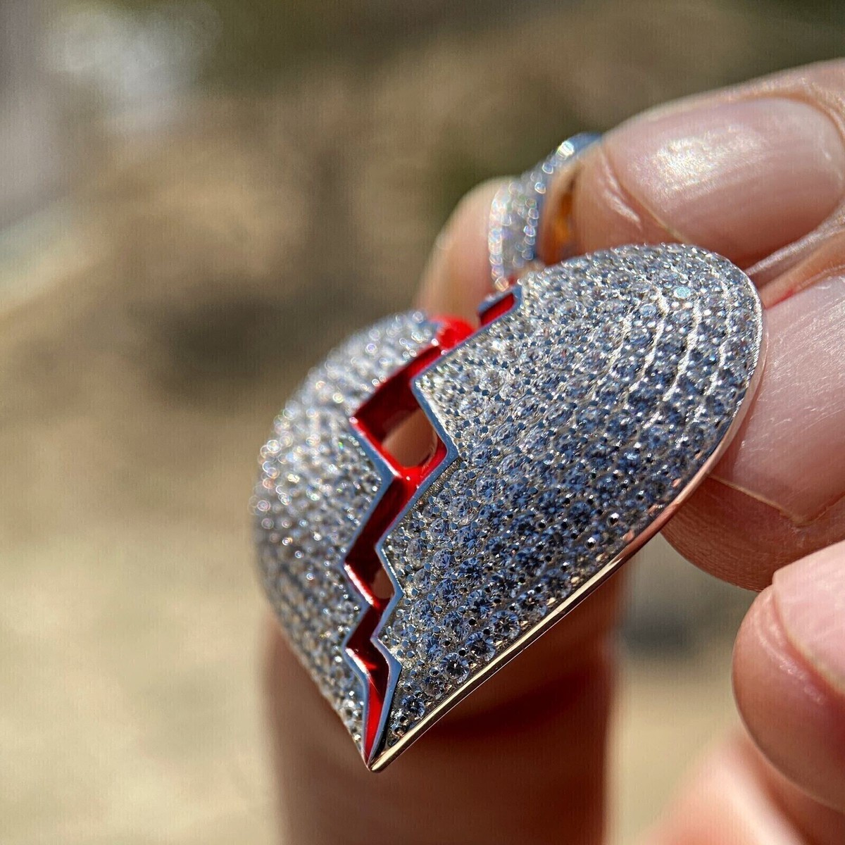 2.80Ct Lab Created Diamond Round Broken Heart Pendant 14K 2.80Ct Lab Created Diamond Round Broken Heart Pendant 14K