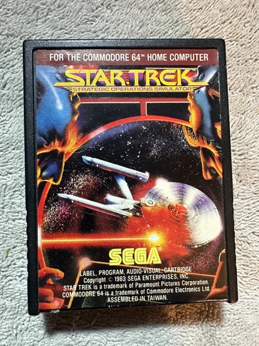Star Trek game Strategic operations Simulator cartridge for Commodore 64 by Sega