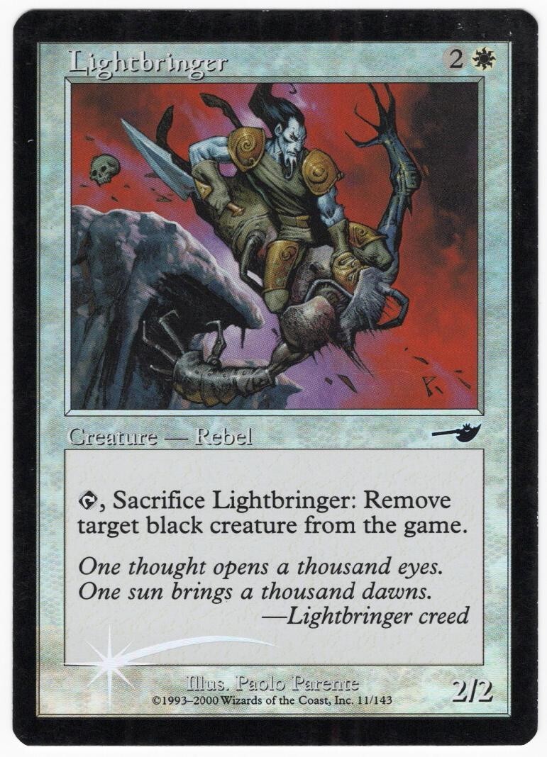 Lightbringer 2000 Nemesis SHIFTED FOIL MISPRINT White Creature MTG SP - NM AZ3