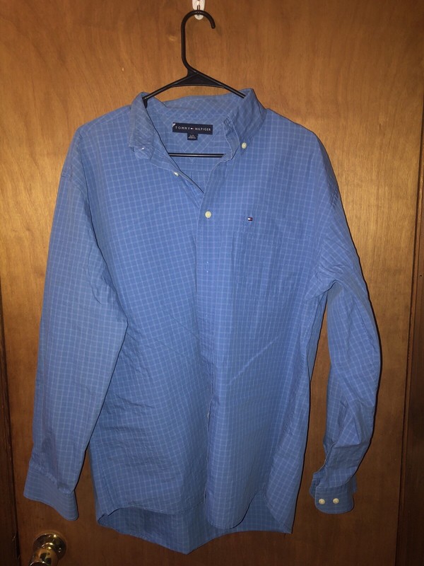 Tommy Hilfiger Men’s Button Up Shirt Blue Large Used