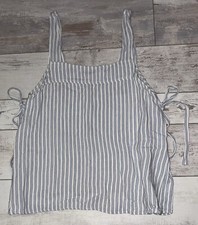 H M Shirt Tank Top size 6 - Ivory/Light Blue/Stripes   B