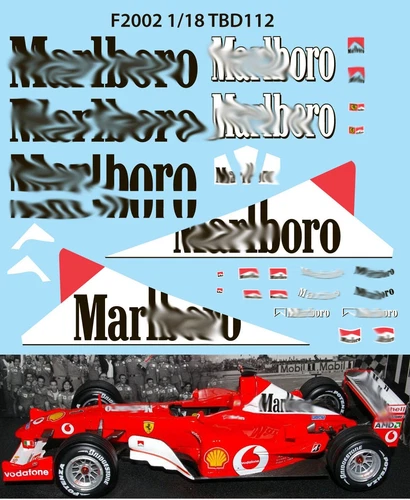1/18 Decals for Ferrari F1 F2002 F 2002 MICHAEL SCHUMACHER TBD112