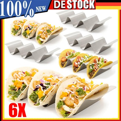 3 Slots Wave Form Edelstahl Mexican Taco Halter Food Display Stand Rack Silber