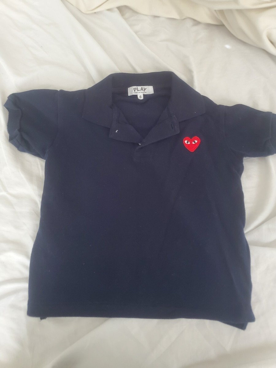 Boy Comme Des Garcons Play Kids Heart Patch Polo Shirt Size