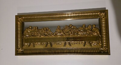 Home Interiors - The Last Supper - Gold Wall Mirror Plaque in 3D 21"x10 ...