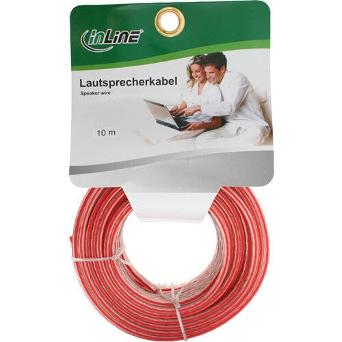 InLine Lautsprecherkabel 2x 2,5mm² CCA hochflexibel transparent 10m - Bild 1 von 3