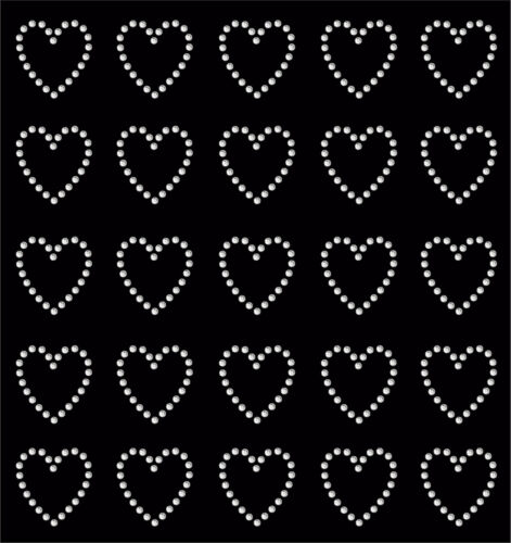 30 Rhinestone Hearts iron-on diamante diy transfer crystal stone bling applique - Picture 2 of 15