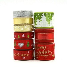 9 Pièces Emballage Cadeau Ruban Noël Tree Décor Fête Fournitures Flocon de Neige
