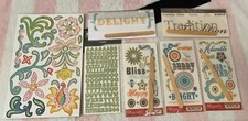 Scrapbook Rub On's Letter Stickers Floral Cutout Stickers Accessories Lot