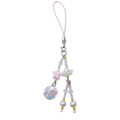 Beaded Keychain Long Tassels Lanyard Strings Lasers Shells Shape Pendant Straps