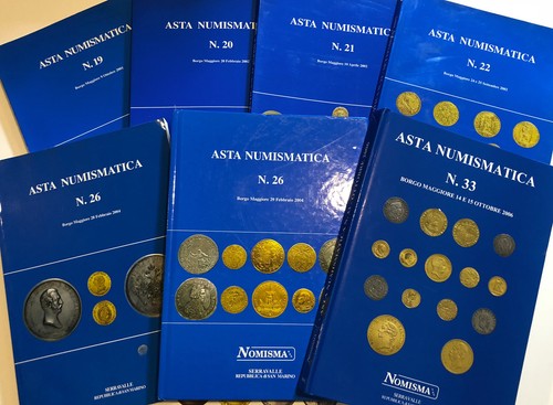 Asta. Nomisma. Italien Italien Gold Silber Münze Katalog Referenz. 7er Set. RAR