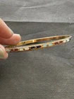 vintage enamel bangle bracelet Gold Tone Estate Costume Jewelry