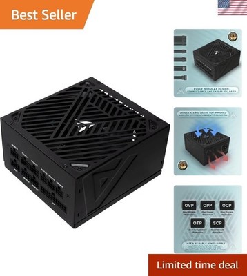 ATX 3.1 & PCIe 5.1 Compatible 1200W Power Supply with Active PFC & Silent Fan