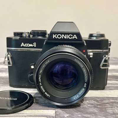 Konica Acom-1 SLR 35mm Film Camera w/ Hexanon AR 50mm F1.7 Lens! From Japan