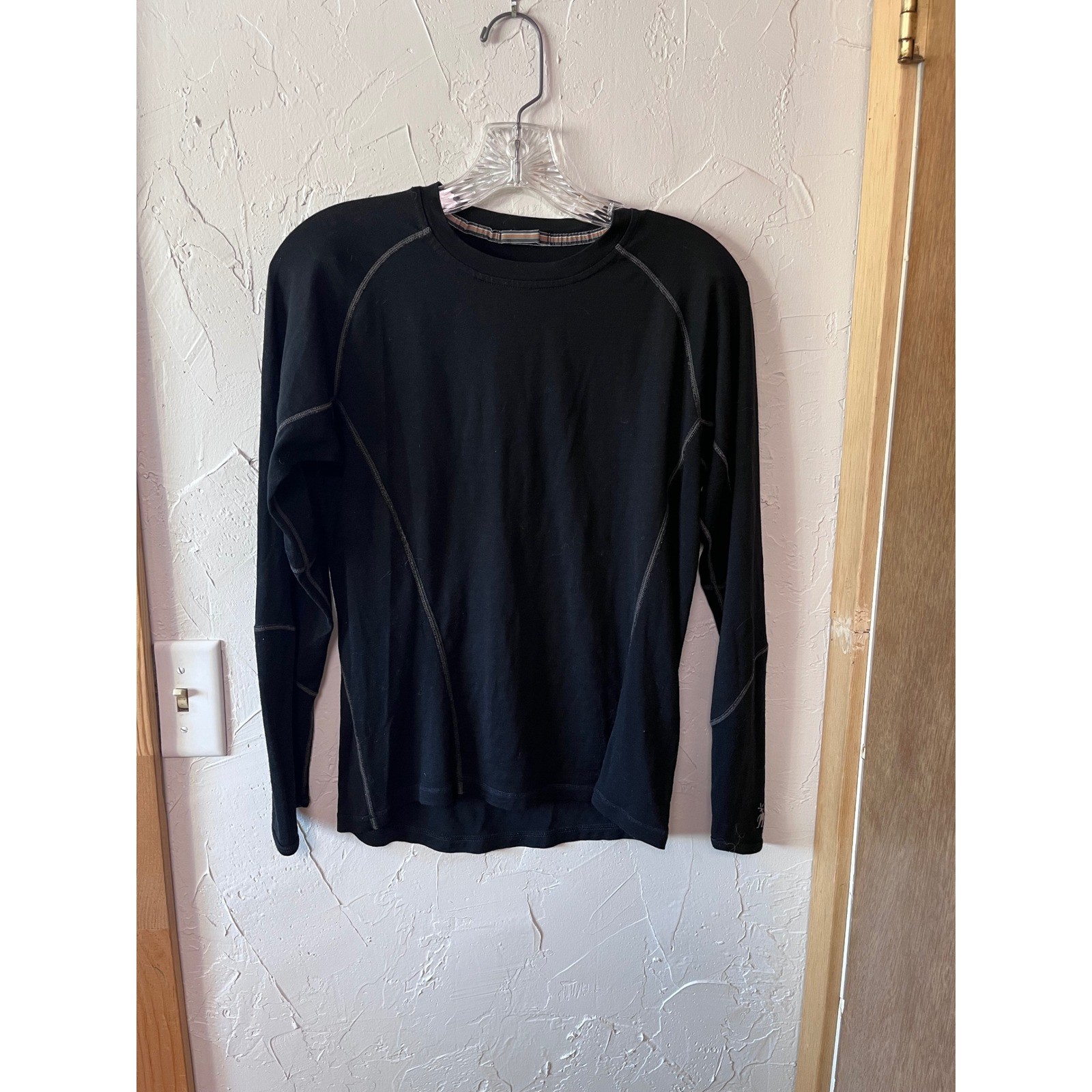 Smartwool Merino Wool Long Sleeve Base Layer Top Black Womens Size S