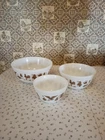 Vintage Pyrex Early American Pattern Nesting Set of 3 Mixing Bowls 401, 402, 403