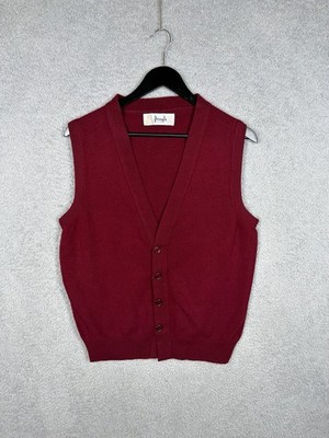 Pringle of Scotland Red Wool Vest Button Men s Size 40 (M) Made In Scotland